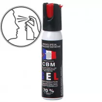 Bombe lacrymogène Gel Poivre 25ml OC Capot 1/4 de tour - Aérosol de défense CBM - Spray self