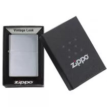 Zippo Vintage brush fin Chrome barres obliques Zippo  Briquets Zippo  Grossiste buraliste wholesale