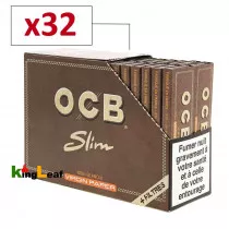 Boite 32 cahiers - Papier OCB Virgin slim + filtres (toncar) à rouler